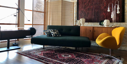 REUPHOLSTERED MAHARAM GREENWOOL DAYBED / CONVERTS TO SOFA