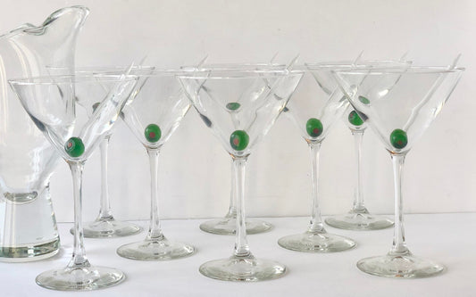 VINTAGE MARTINI GLASSES- TWO SETS of 4