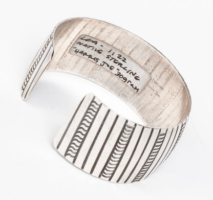 NAVAJO SILVERSMITH HARRIS JOE  STERLING SILVER CUFF 30 GRAMS GREAT STACKER!