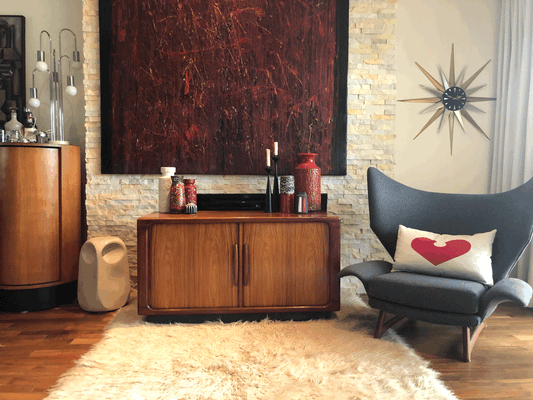 2 TONE 
BRAZILIAN ROSEWOOD TAMBOUR DOOR LOW CABINET