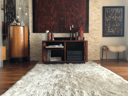 2 TONE 
BRAZILIAN ROSEWOOD TAMBOUR DOOR LOW CABINET
